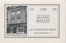 711077 Brochure ‘200-Jarig Bestaan “Den Dubbelden Arent”, 1726 5 Juni 1926’ , uitgegeven ter gelegenheid van het tweede ...